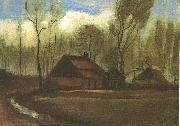 Vincent Van Gogh Farmhouse Among Trees Spain oil painting artist